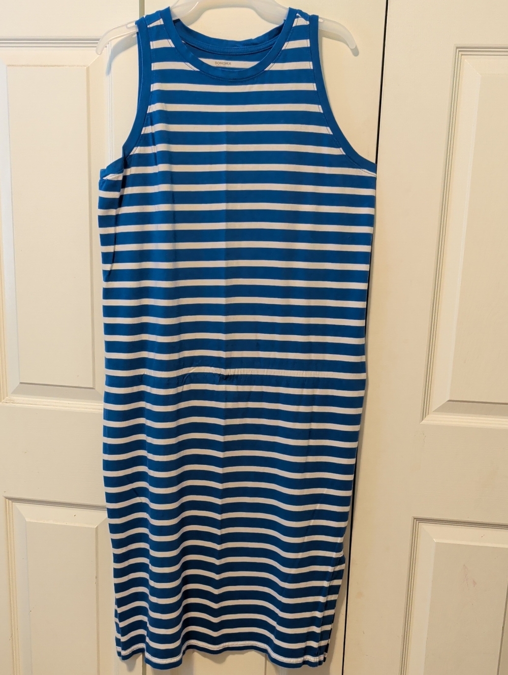 Sonoma Blue & White Striped Sleeveless Dress